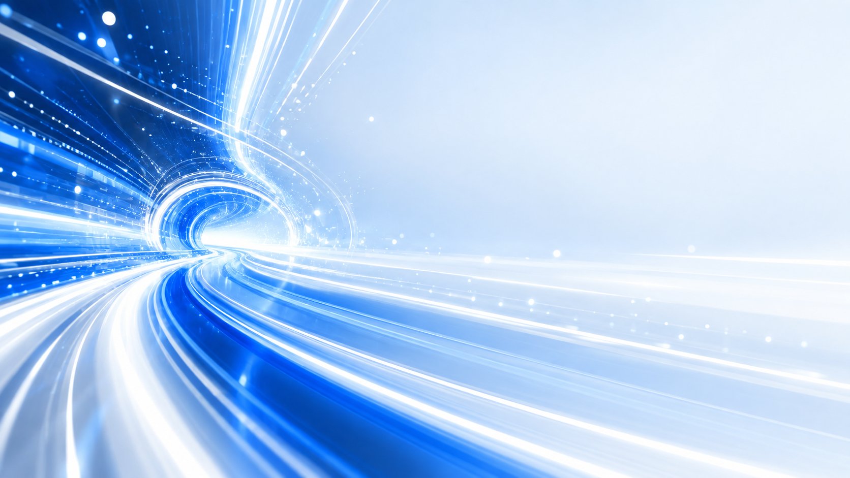Streaks of light racing through a data tunnel